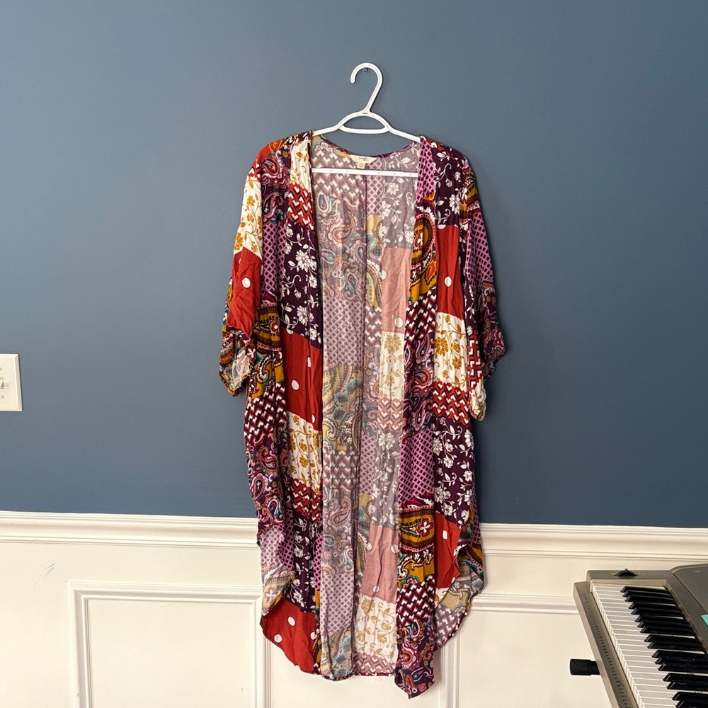 Terra & Sky Multicolor Patchwork Kimono